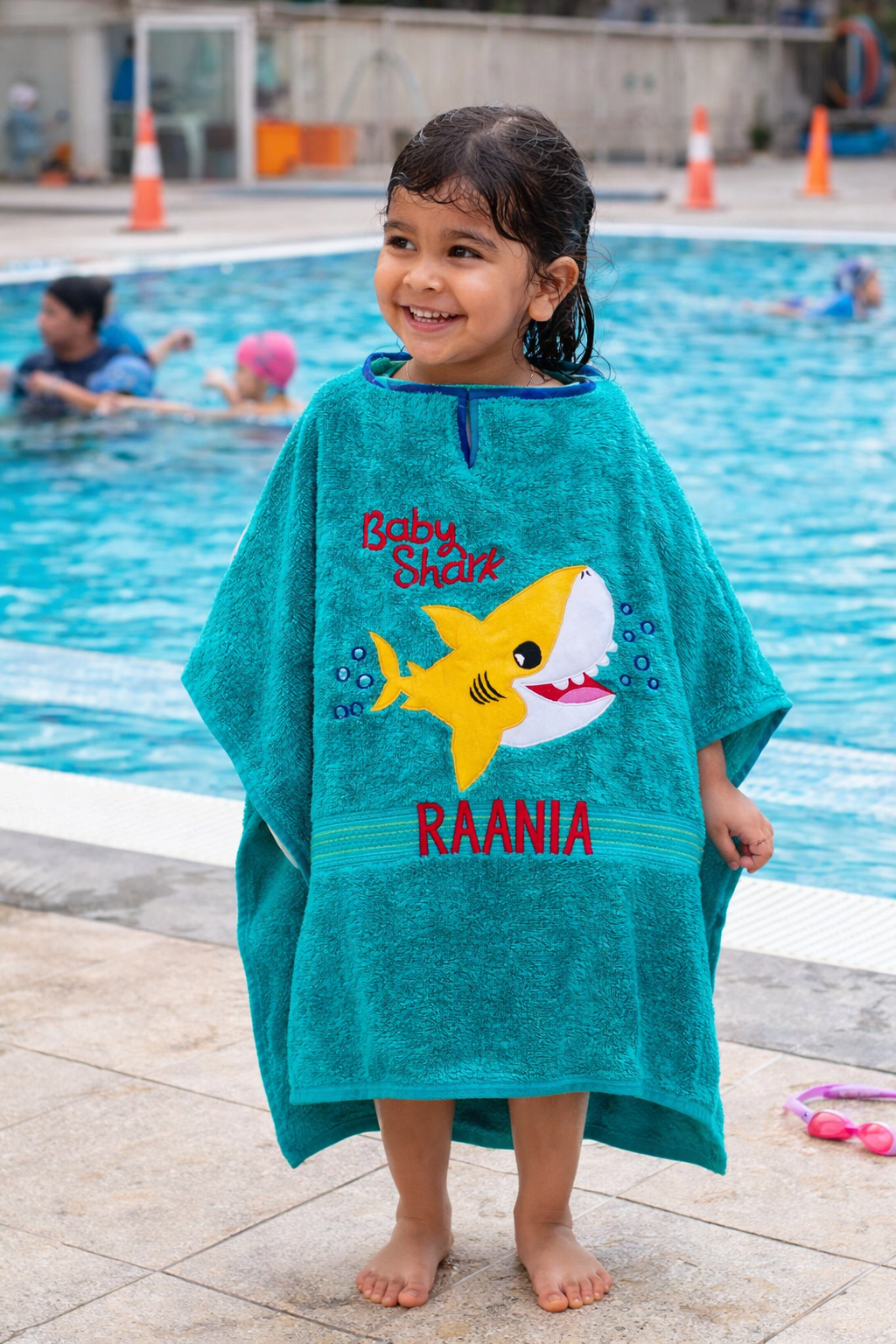 Baby Shark Towel Poncho (Teal)