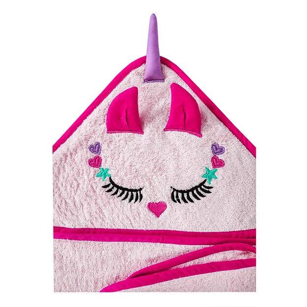 Unicorn Towel Wrap with Cap (Pink)