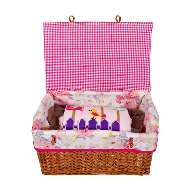 Chirping Birdies Quilt in a Basket (Yellow)