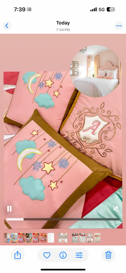 Love U to Moon Double Bedspread 5pcs Set