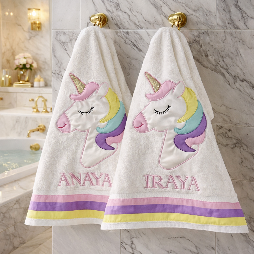 Unicorn Large Towel (White)