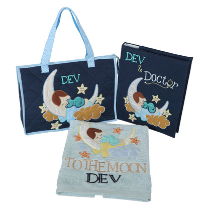 Love U to Moon 3pcs Hamper (Navy Blue)