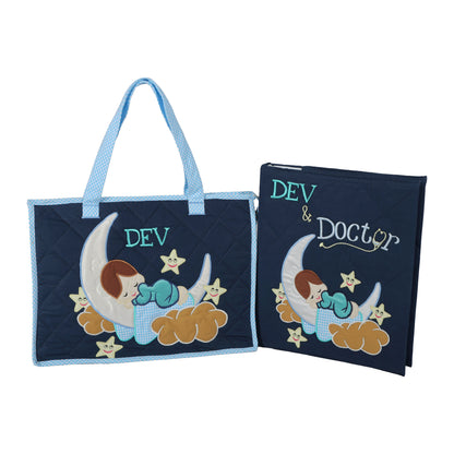 Love U to Moon File and Tote Set (Navy Blue)