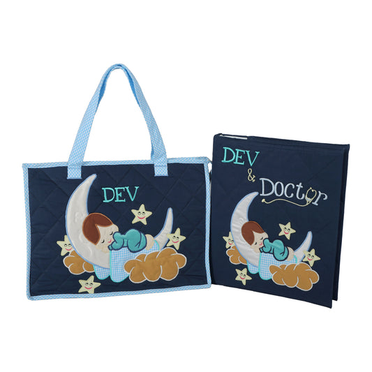 Love U to Moon File and Tote Set (Navy Blue)