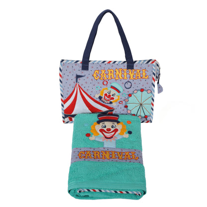Carnival Tote and Towel Poncho Set