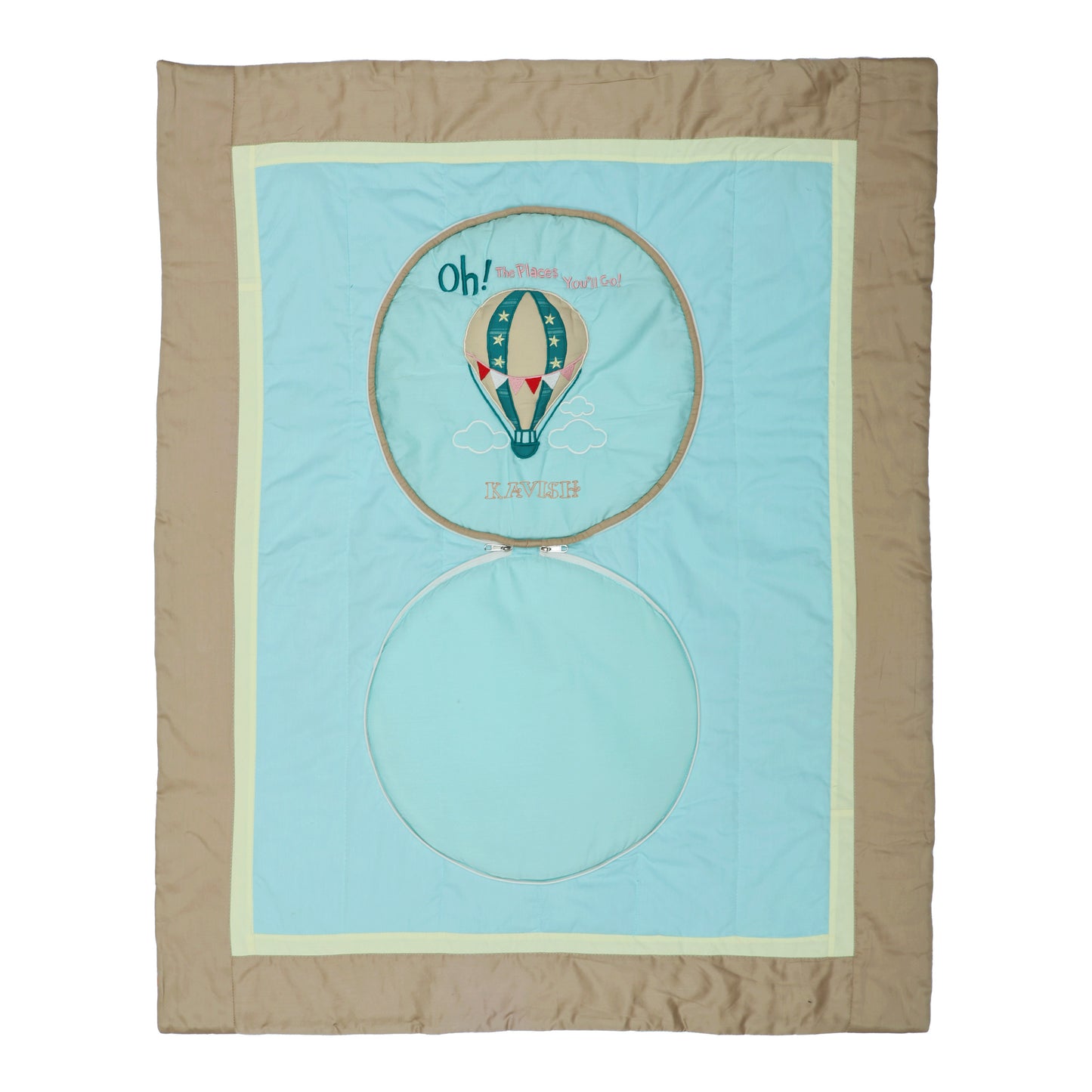 Cappadocia Cushion-cum-Quilt (Sea Green)