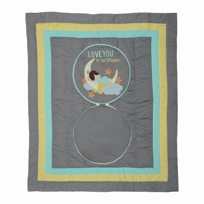 Love U to Moon 5pcs Basket Hamper (Grey/Teal)