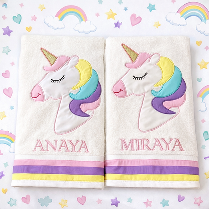 Unicorn Large Towel (White)