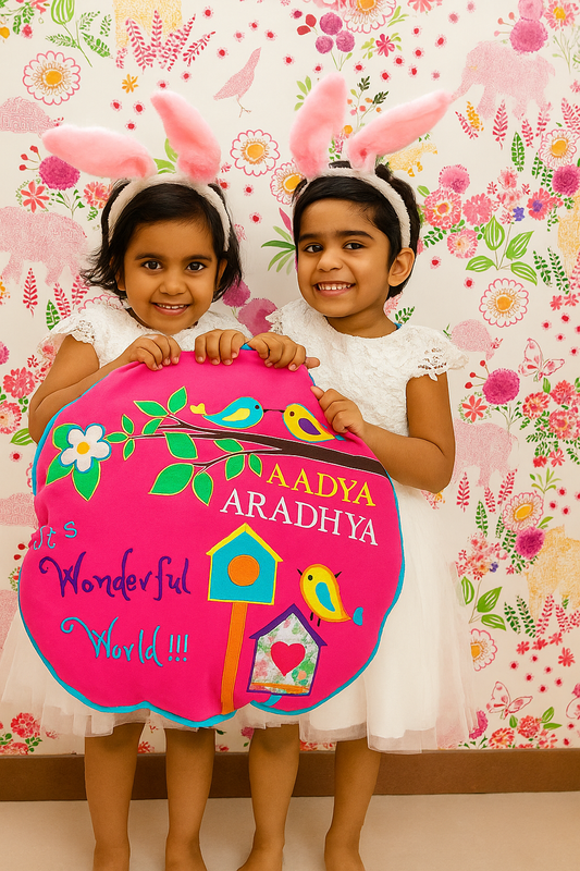 Chirping Birdies Travel Quilt (Hot Pink)