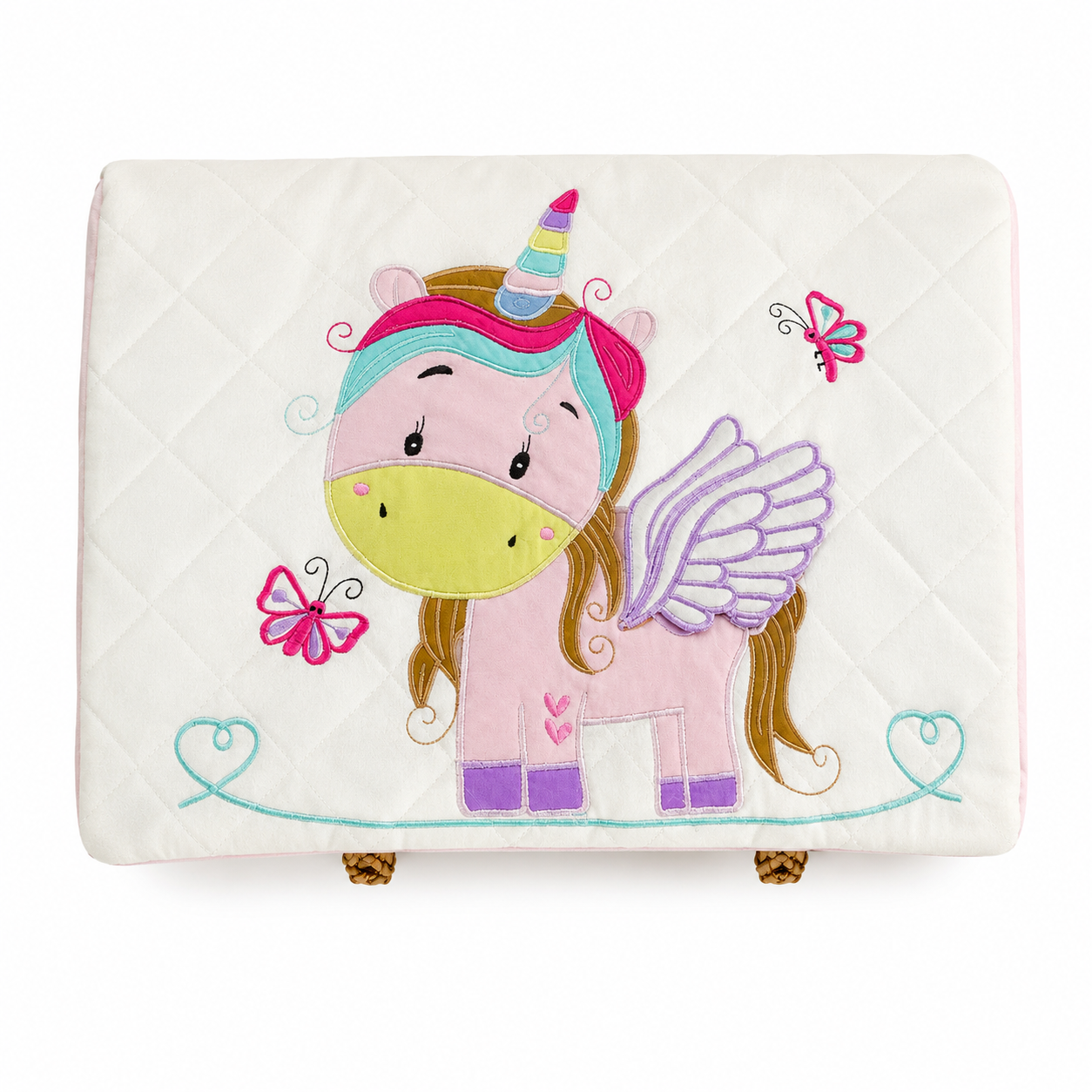 Unicorn Small Basket (White Satin)