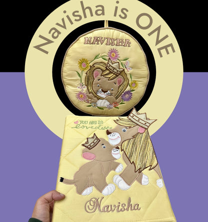 "Simba & Mufasa" File and Quilt Set (Lemon)