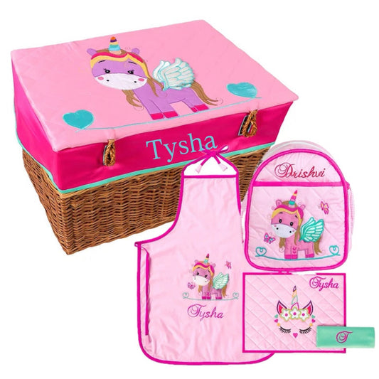 Unicorn 5pcs School Basket Hamper (Pink)