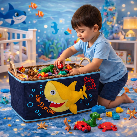 Baby Shark Open Basket (Navy)
