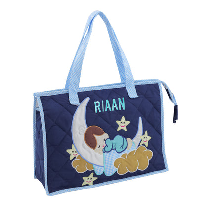 Love U to Moon Tote Bag (Navy Blue)