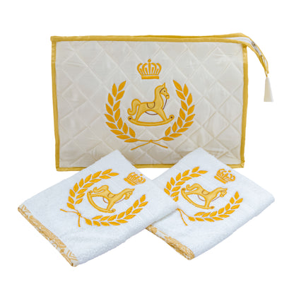 Royal Steed 3pcs Bath Set (White-Gold)