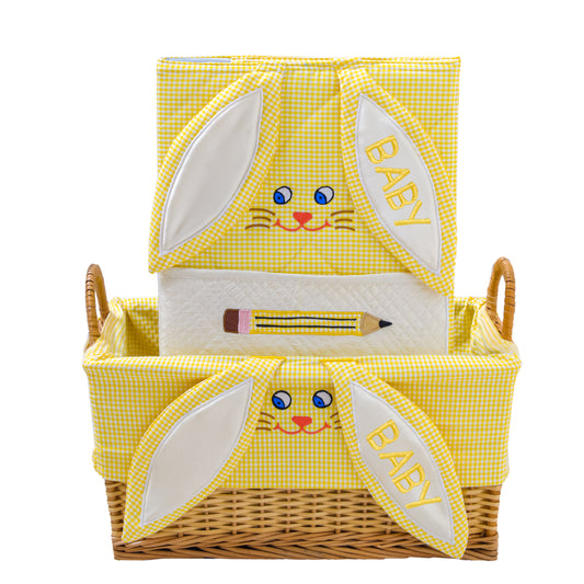 Bonbon Bunny Basket/File Hamper (Yellow)