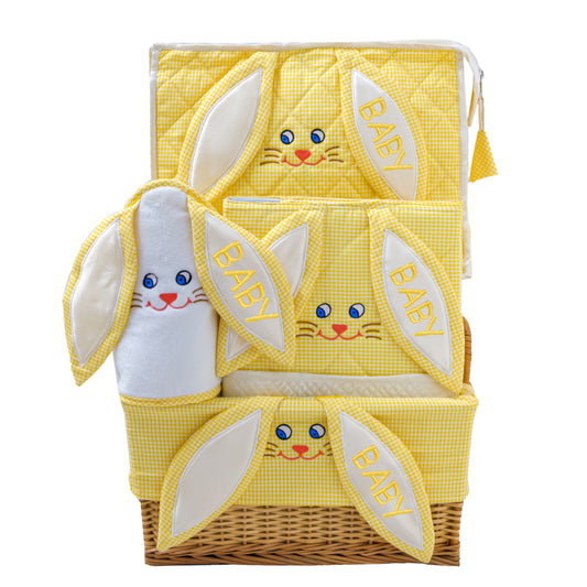 Bunny 4pcs Basket Hamper  (Yellow)