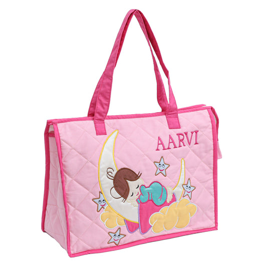 Love U to Moon Tote Bag (Pink)