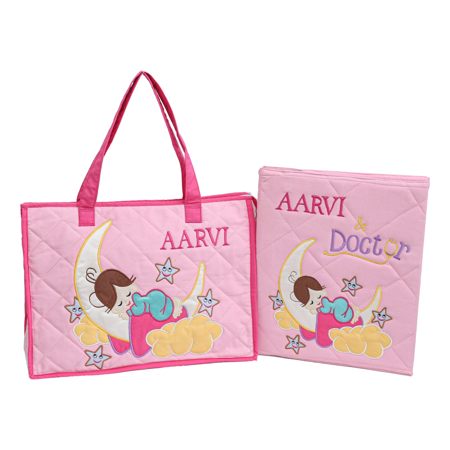 Love U to Moon File and Tote Set (Pink)