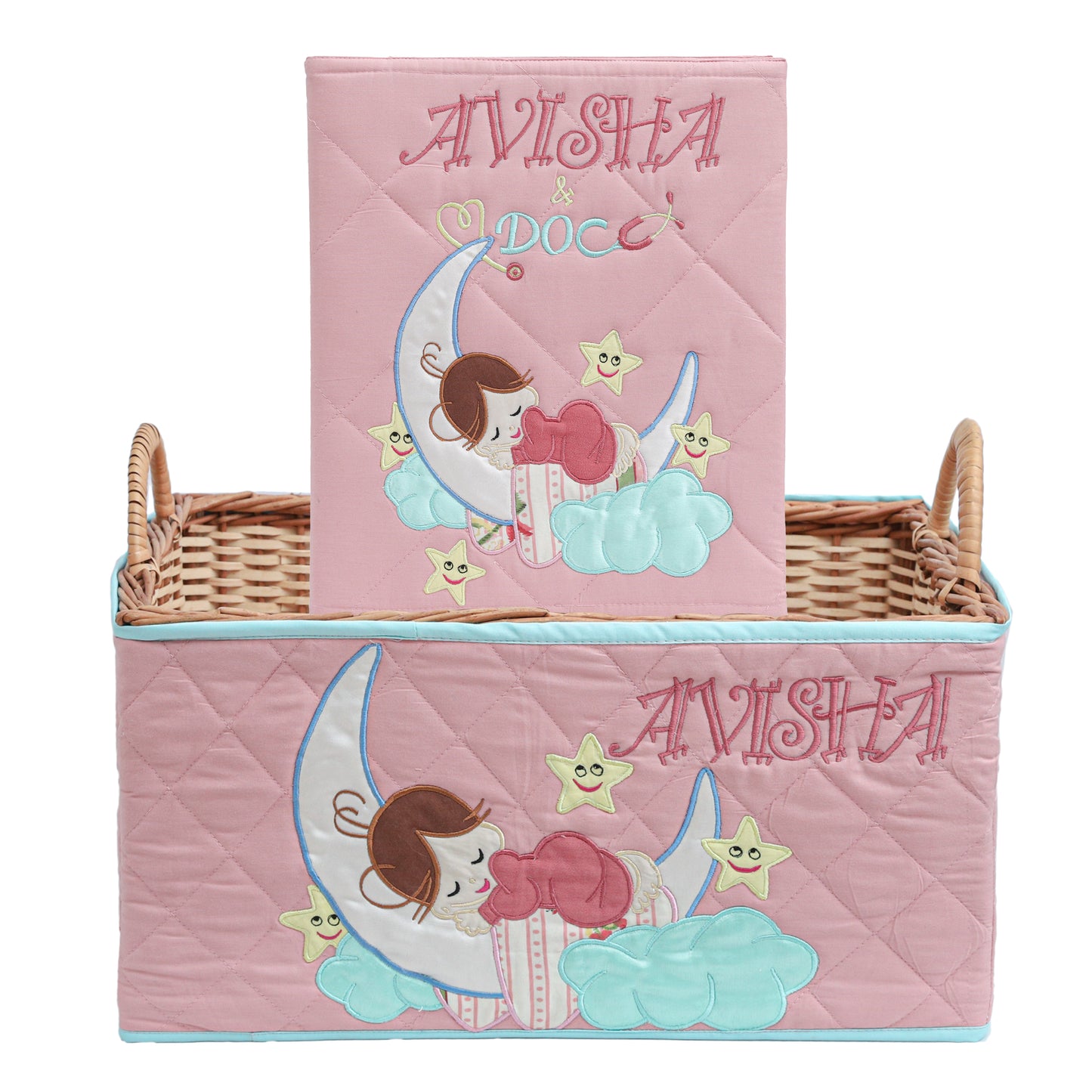 Love U to Moon Basket/File Hamper (Pink)