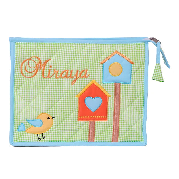 Chirping Birdies File and Pouch Set (Green)