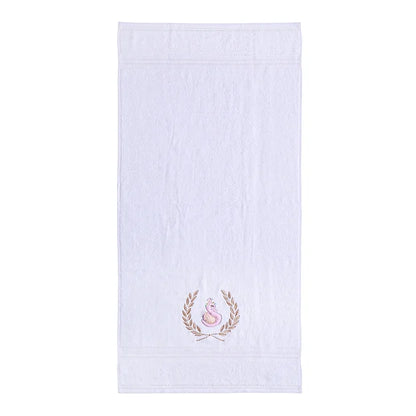 Ivy Swan Bath Towel (White and Lavender)