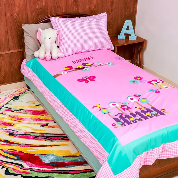 Chirping Birdies Quilt (Pink)