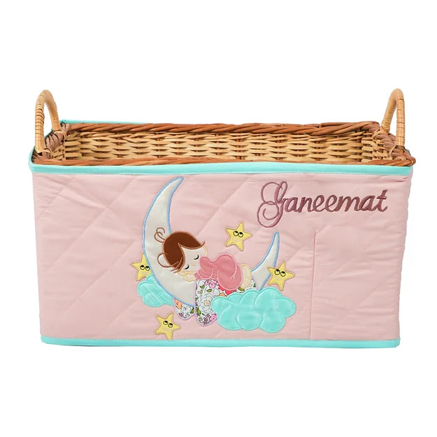 Love U to Moon Quilt-in-a-Basket (Peach)