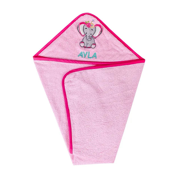 Ellie Towel Wrap with Cap (Pink)