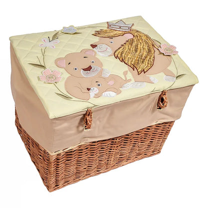 "Lion Family" Cushion and Basket Hamper (Lemon)