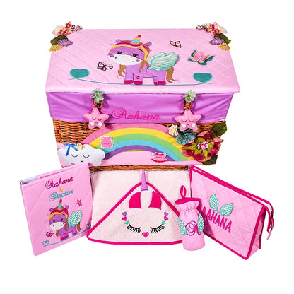 Unicorn 5pcs Medium Basket Hamper (Pink)