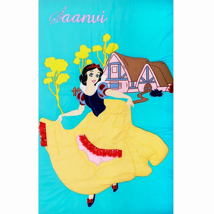 Snowhite Single Bed Quilt (Blue and Red)