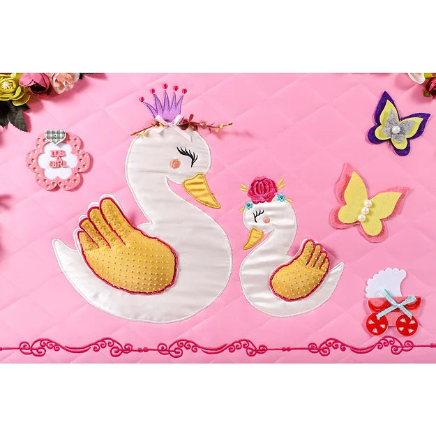 Swan Medium Basket with Embellishments