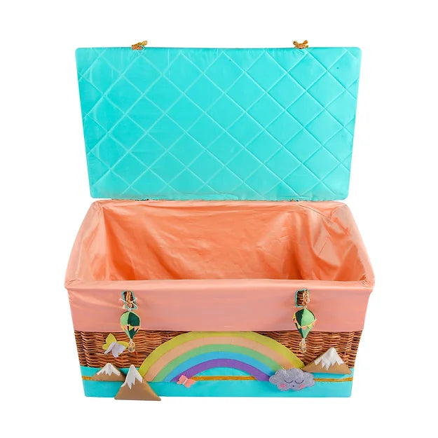 Cappadocia Trunk Basket with embellishments (Sea Green)