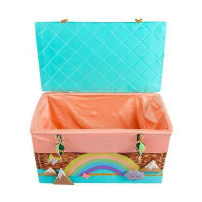 Cappadocia Trunk Basket with embellishments (Sea Green)