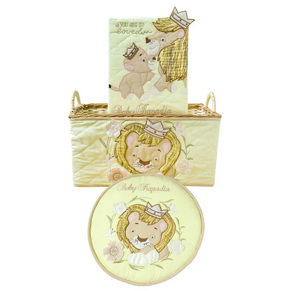 "Simba & Mufasa" 3pcs Open Basket Hamper (Lemon)