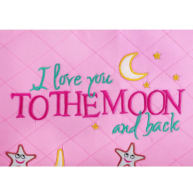 Love U to Moon Medium Basket with embellishments (Pink)