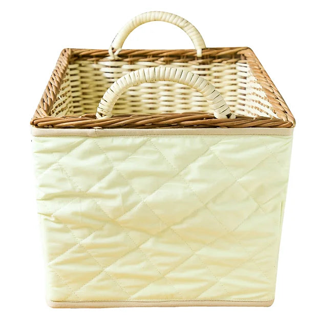 "Simba & Mufasa" Open Basket with Quilt Set (Lemon)