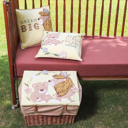 "Lion Family" Cushion and Basket Hamper (Lemon)