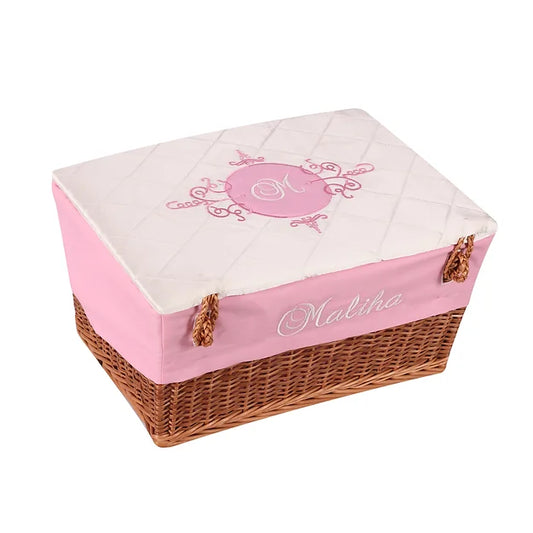 Versailles Small Basket (White and Pink)