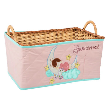 Love U to Moon Quilt-in-a-Basket (Peach)