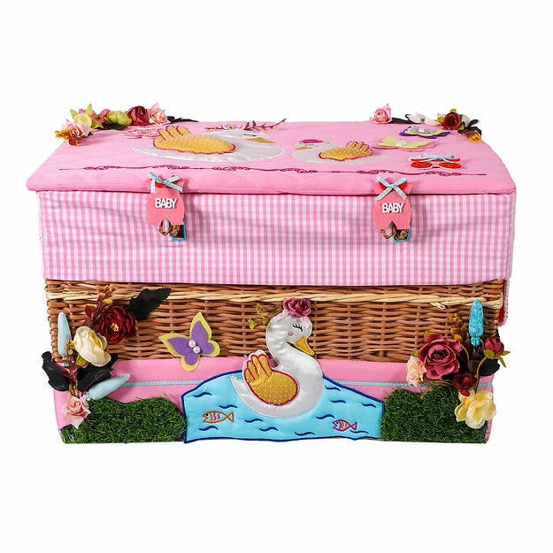 Swan Medium Basket with Embellishments