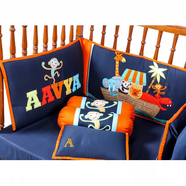 Madagascar Cot Bedding Set (Navy Blue)