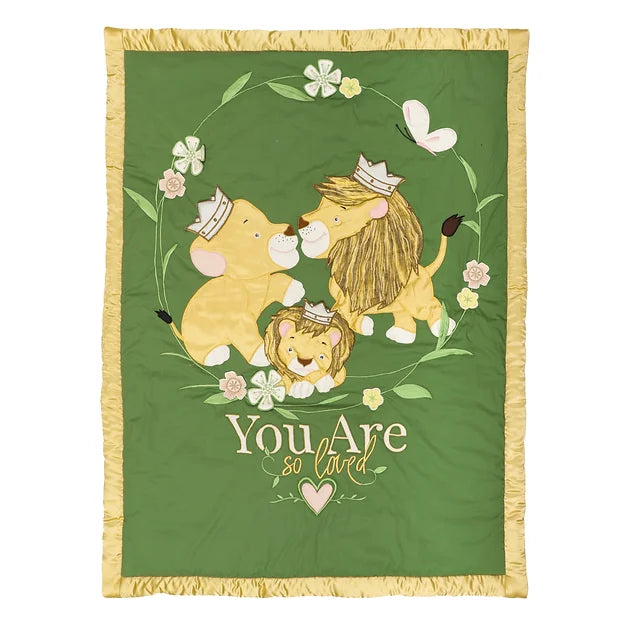 "Simba & Mufasa" Open Basket with Quilt Set (Green)