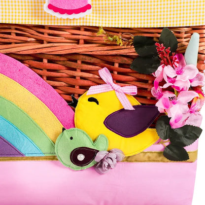 Birdies Trunk Basket with Embellishments (Pink)