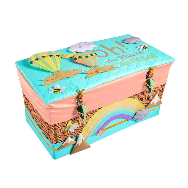 Cappadocia Trunk Basket with embellishments (Sea Green)