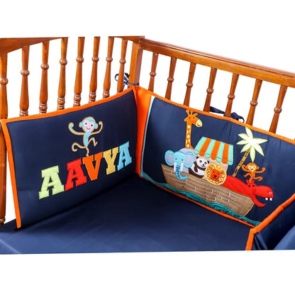 Madagascar Cot Bedding Set (Navy Blue)