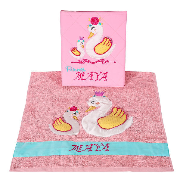 Swan File and Towel Hamper