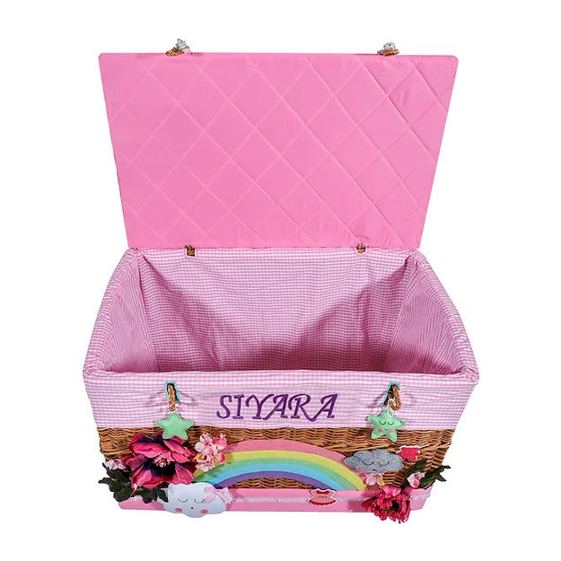 Unicorn Trunk Basket with embellishments (Pink)