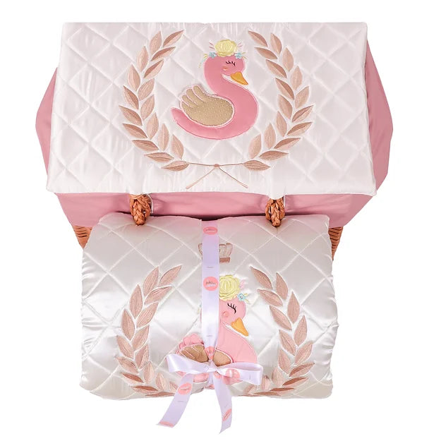 Ivy Swan Quilt-in-a-Basket (Coral)